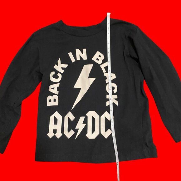 AC/DC "Back In Black" Kids Long Sleeve Band Tee Black Size 3T Rock Graphic Shirt - Picture 3 of 6